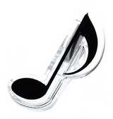Music Clip Eight Note Black