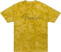 T-Shirt Fender Tie-Dye Spaghetti Logo Mustard XL