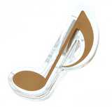 Music Clip Eight Note Gold
