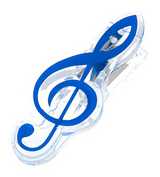 Music Clip Violin Clef Blue