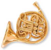 Anstecker mit Motiv Art of Music F/B Waldhorn A30